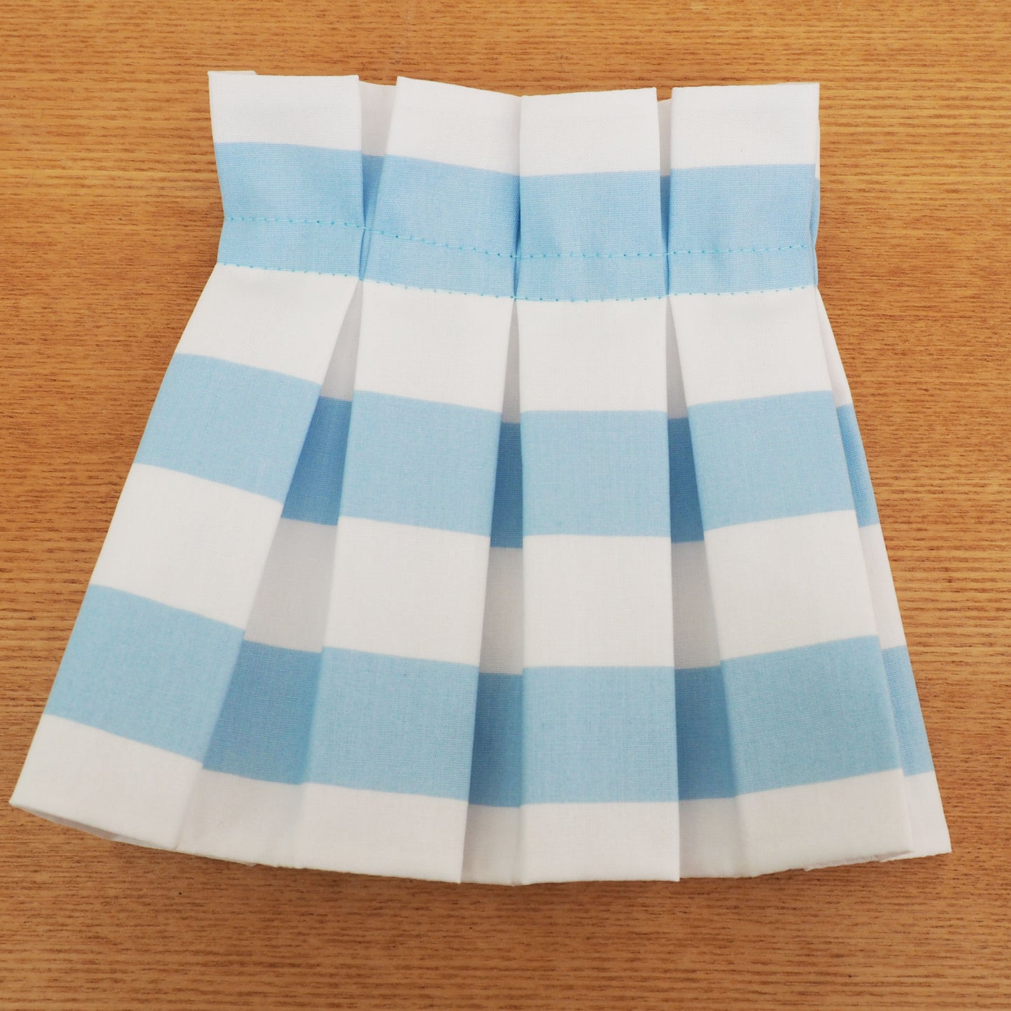 Candle clip box pleat sky blue and white stripe fabric loose lampshade