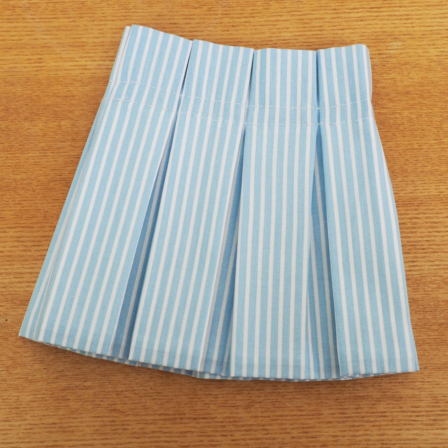 Candle clip box pleat blue and white candy stripe fabric loose lampshade
