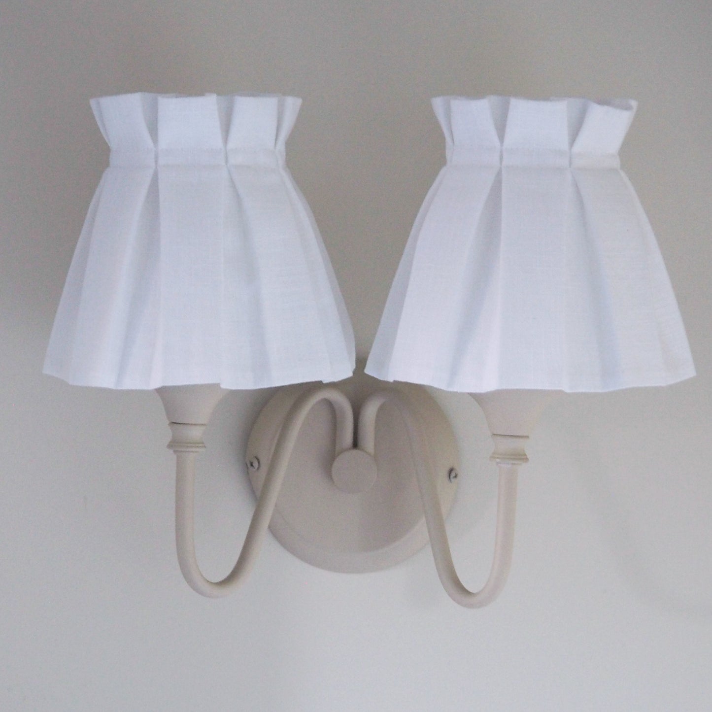 Candle clip box pleat 100% white linen fabric loose lampshade