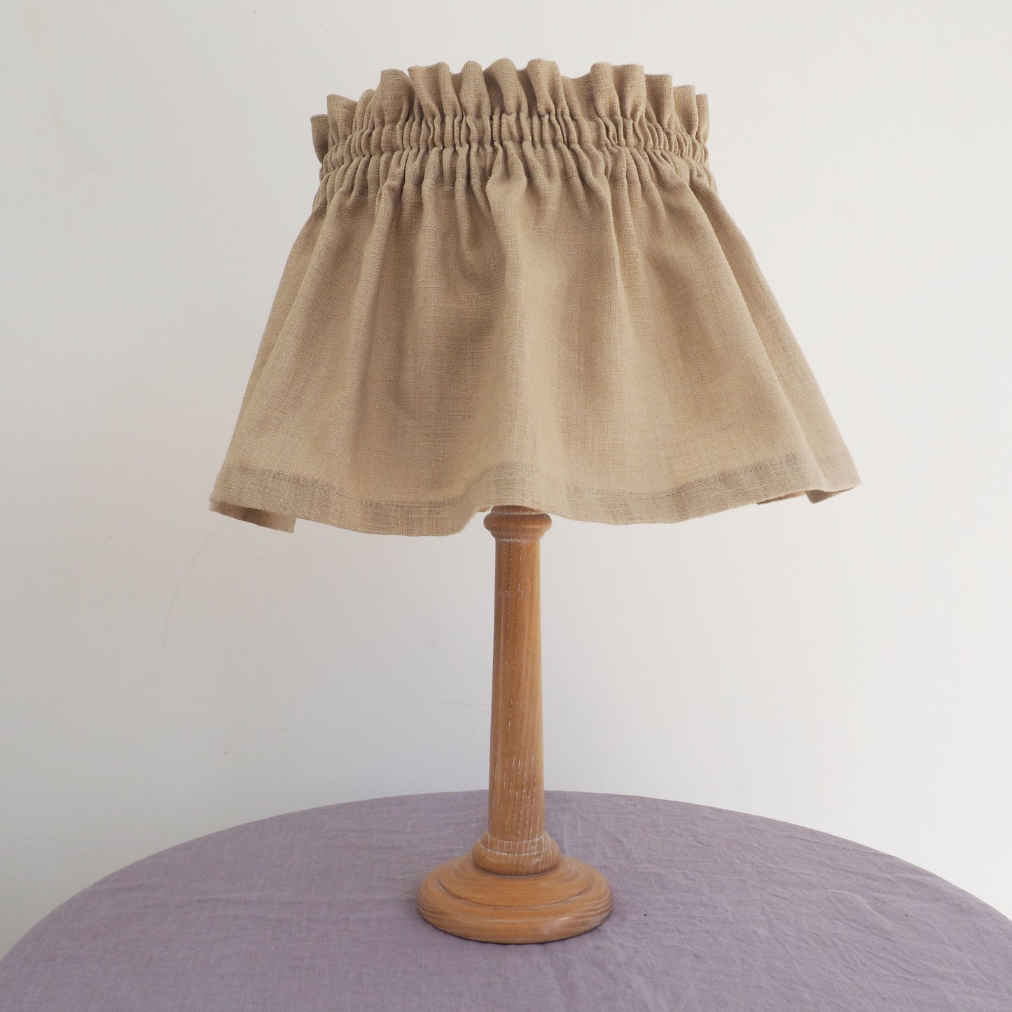 MEDIUM scrunchie 100% linen natural fabric loose lampshade cover