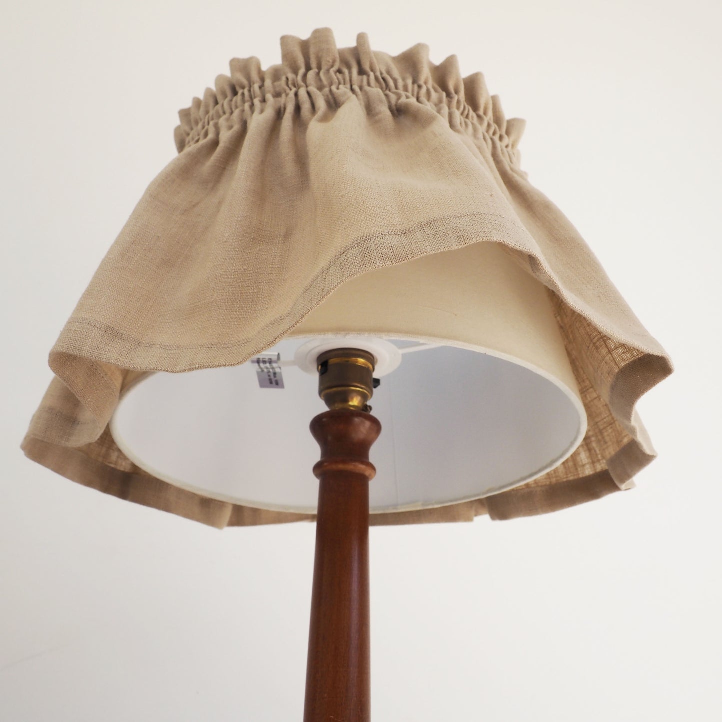 MEDIUM scrunchie 100% linen natural fabric loose lampshade cover