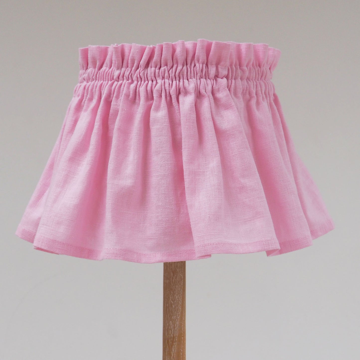 MEDIUM scrunchie 100% pink linen fabric loose lampshade cover