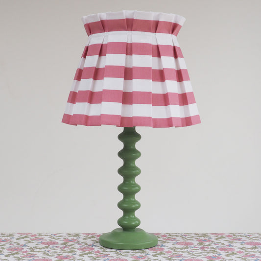 MEDIUM box rose pink and white stripe fabric lampshade