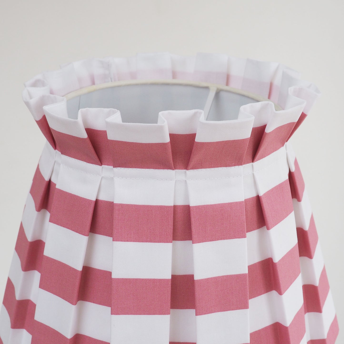 MEDIUM box rose pink and white stripe fabric lampshade