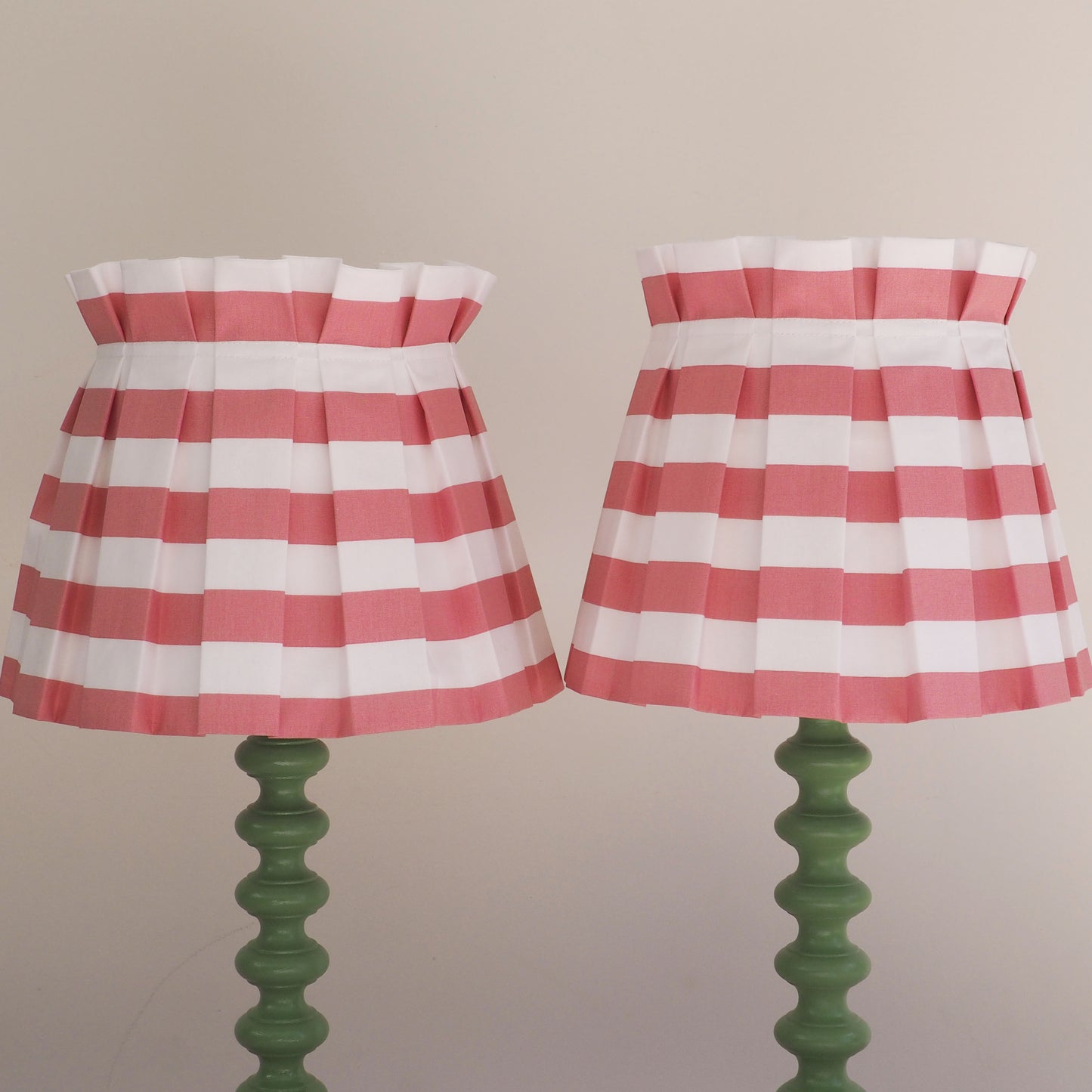 MEDIUM box rose pink and white stripe fabric lampshade