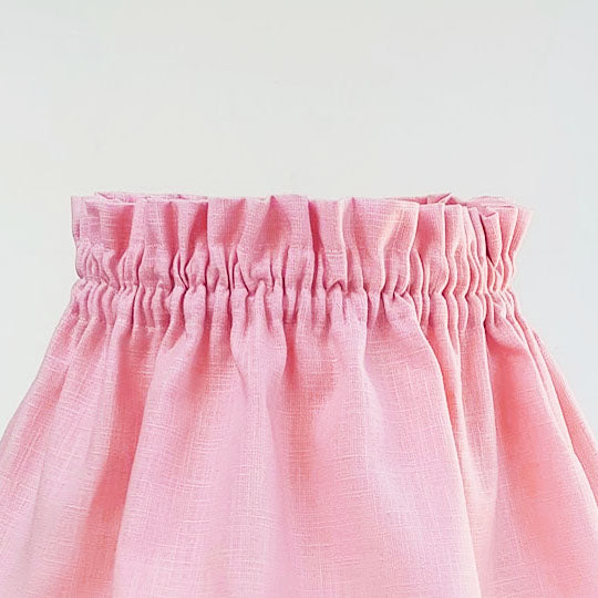 MEDIUM scrunchie 100% rose pink linen loose lampshade cover