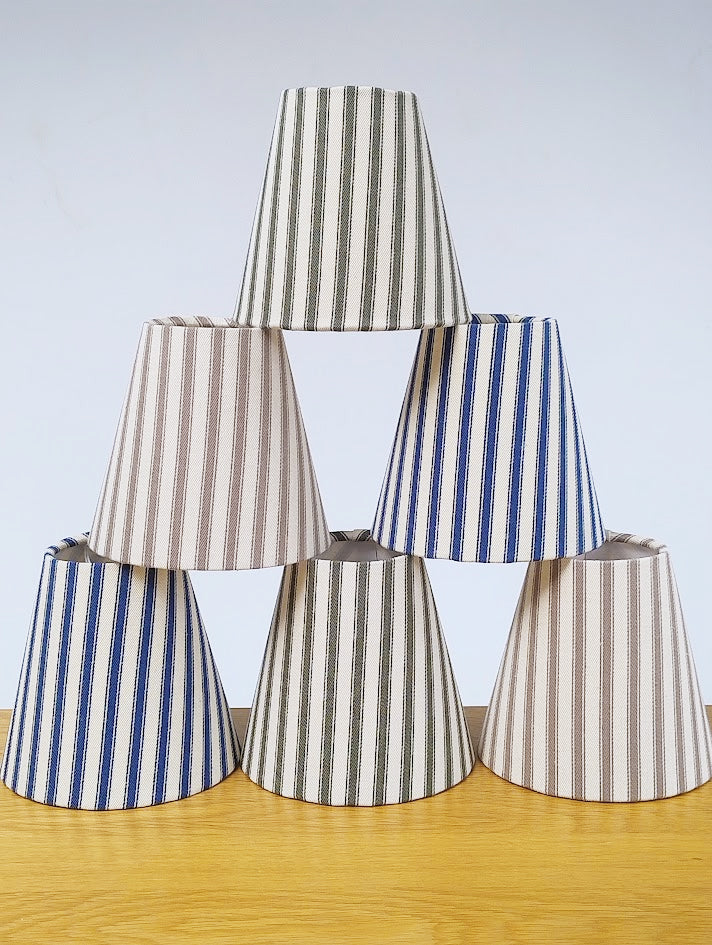 Candle clip taupe ticking lampshade