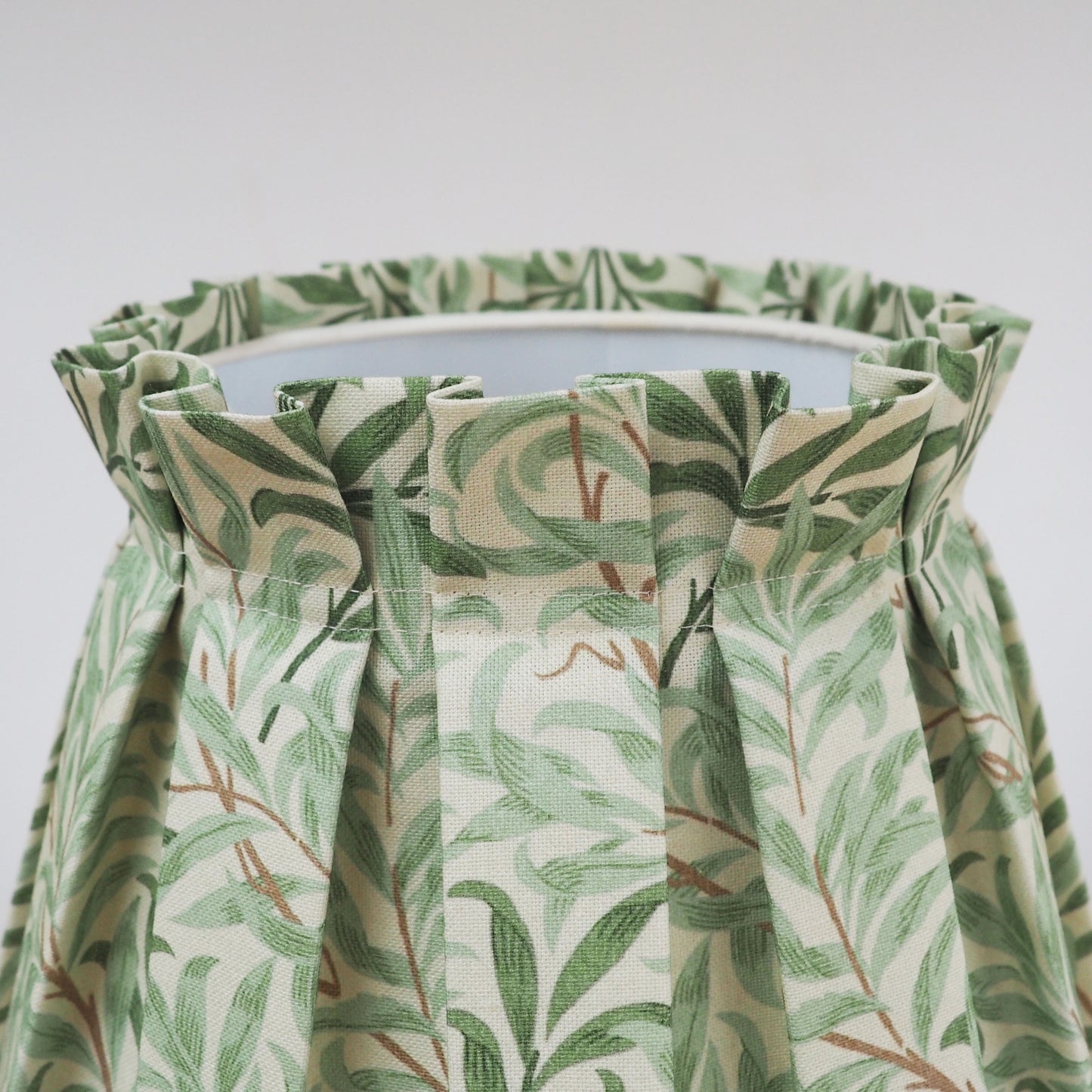 MEDIUM box pleat William Morris Willow Bough sage fabric lampshade