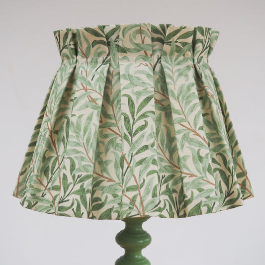 MEDIUM box pleat William Morris Willow Bough sage fabric lampshade