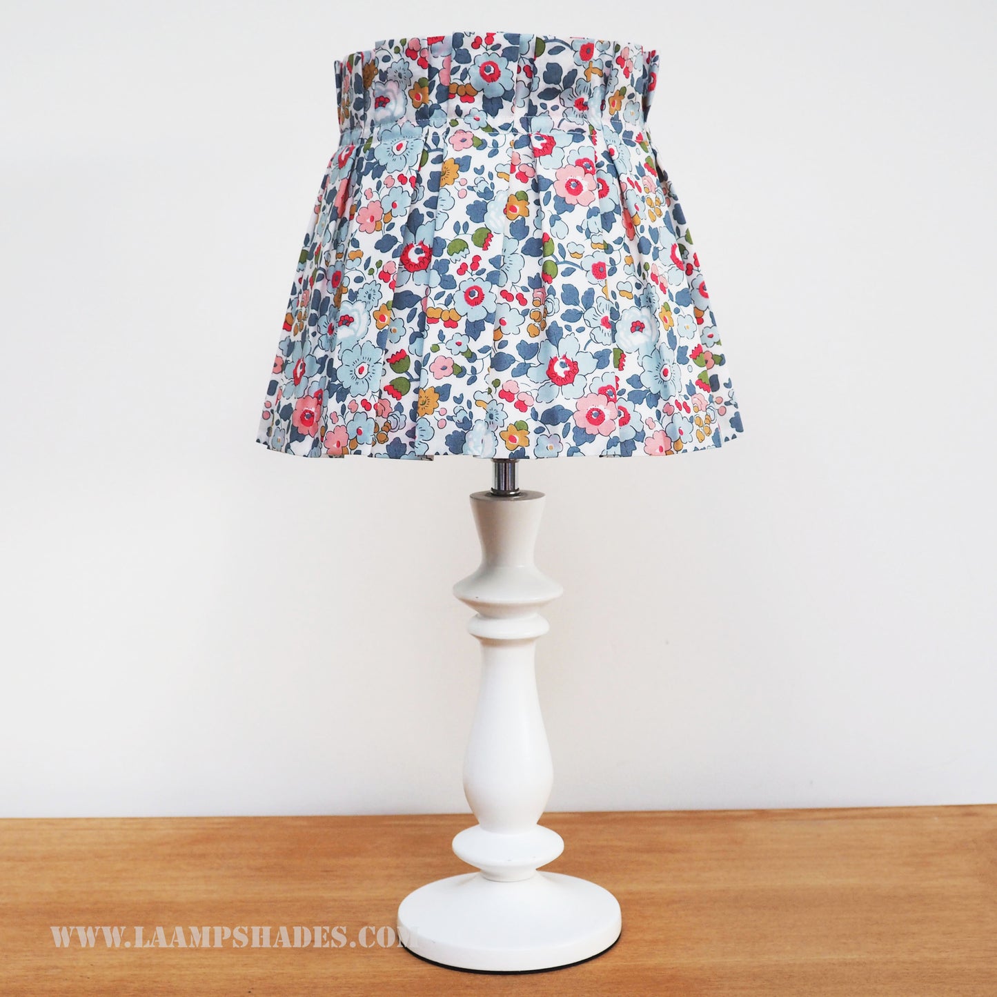 Box pleat Liberty Betsy grey lampshade