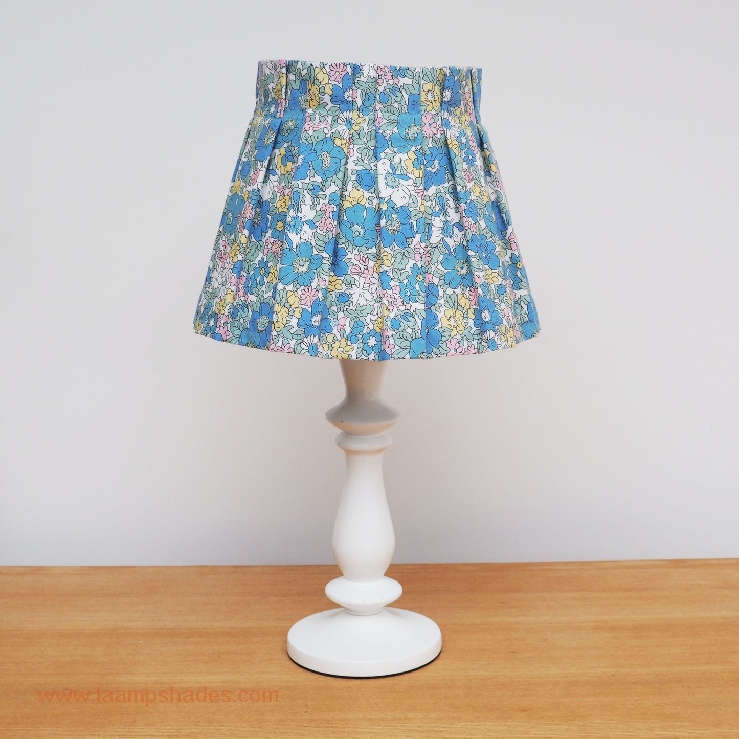 Box pleat Liberty blue cosmos lampshade