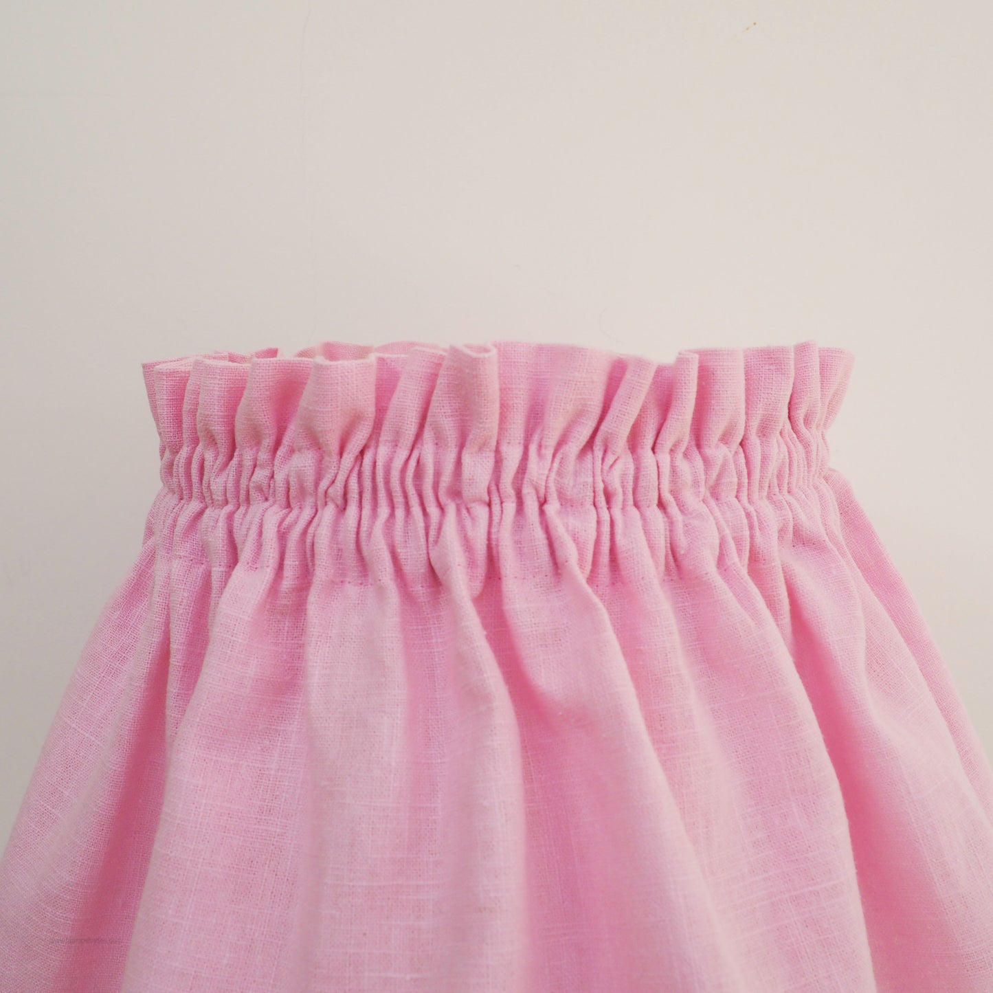 MEDIUM scrunchie 100% pink linen fabric loose lampshade cover