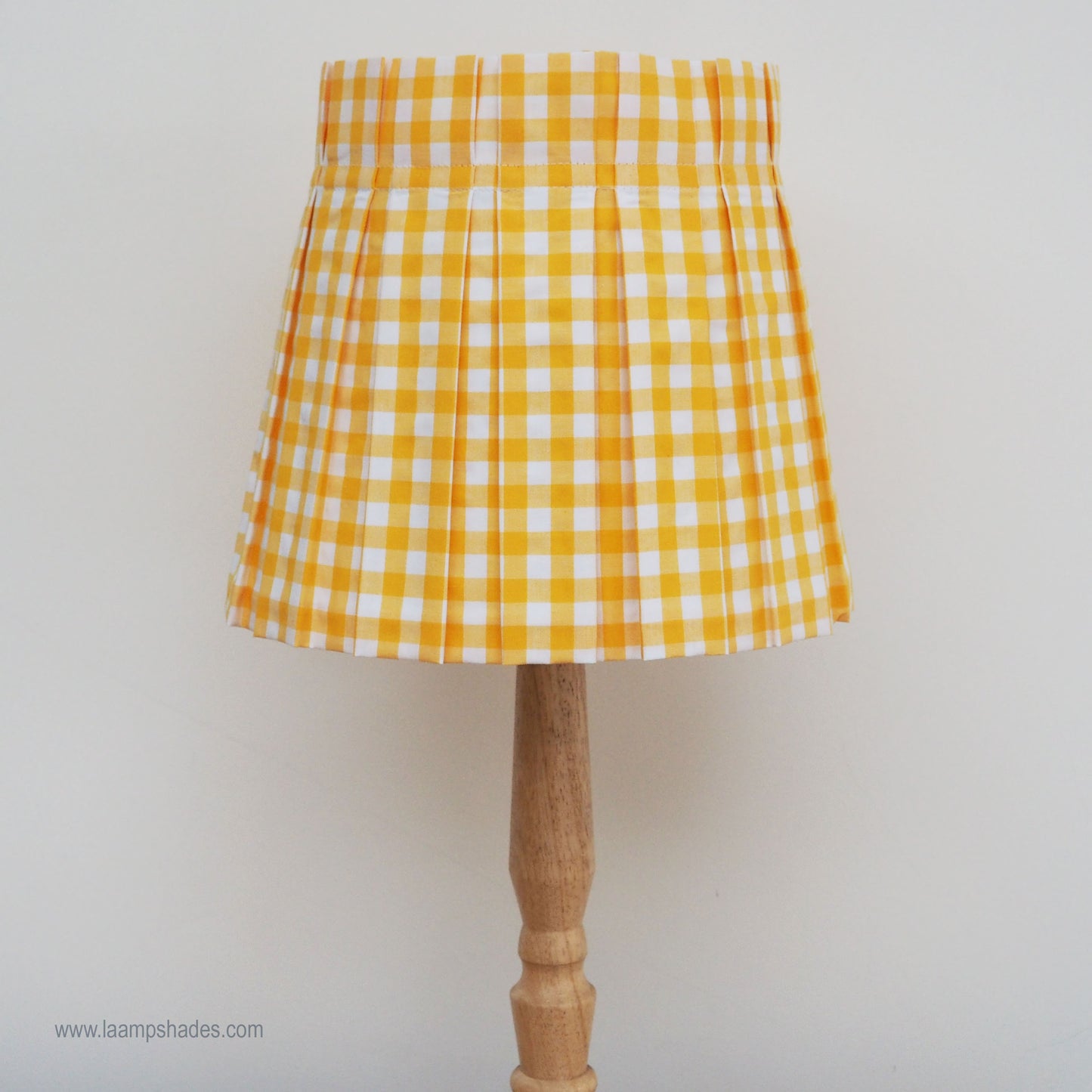 MEDIUM box pleat yellow gingham fabric lampshade