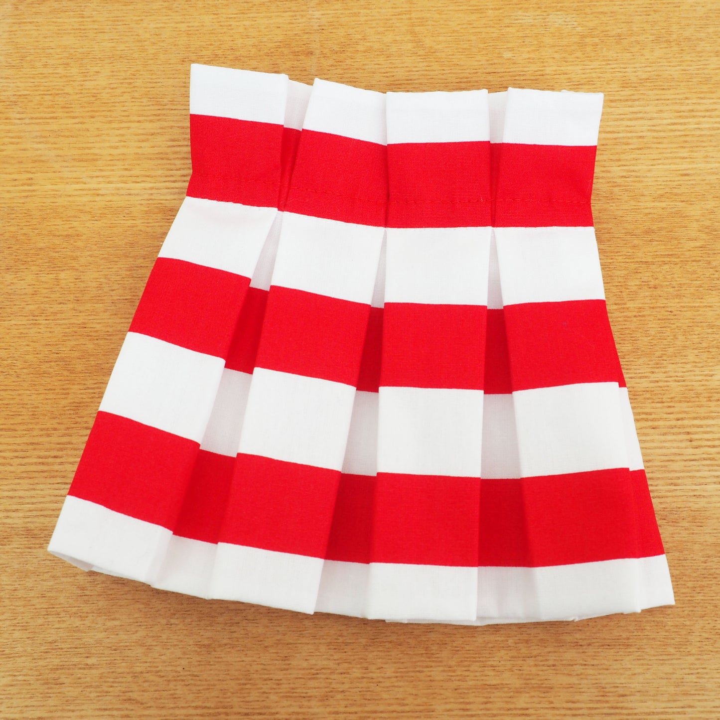 Candle clip box pleat red and white stripe fabric loose lampshade