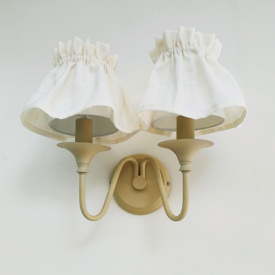 Candle clip scrunchie 100% linen ivory fabric loose lampshade cover