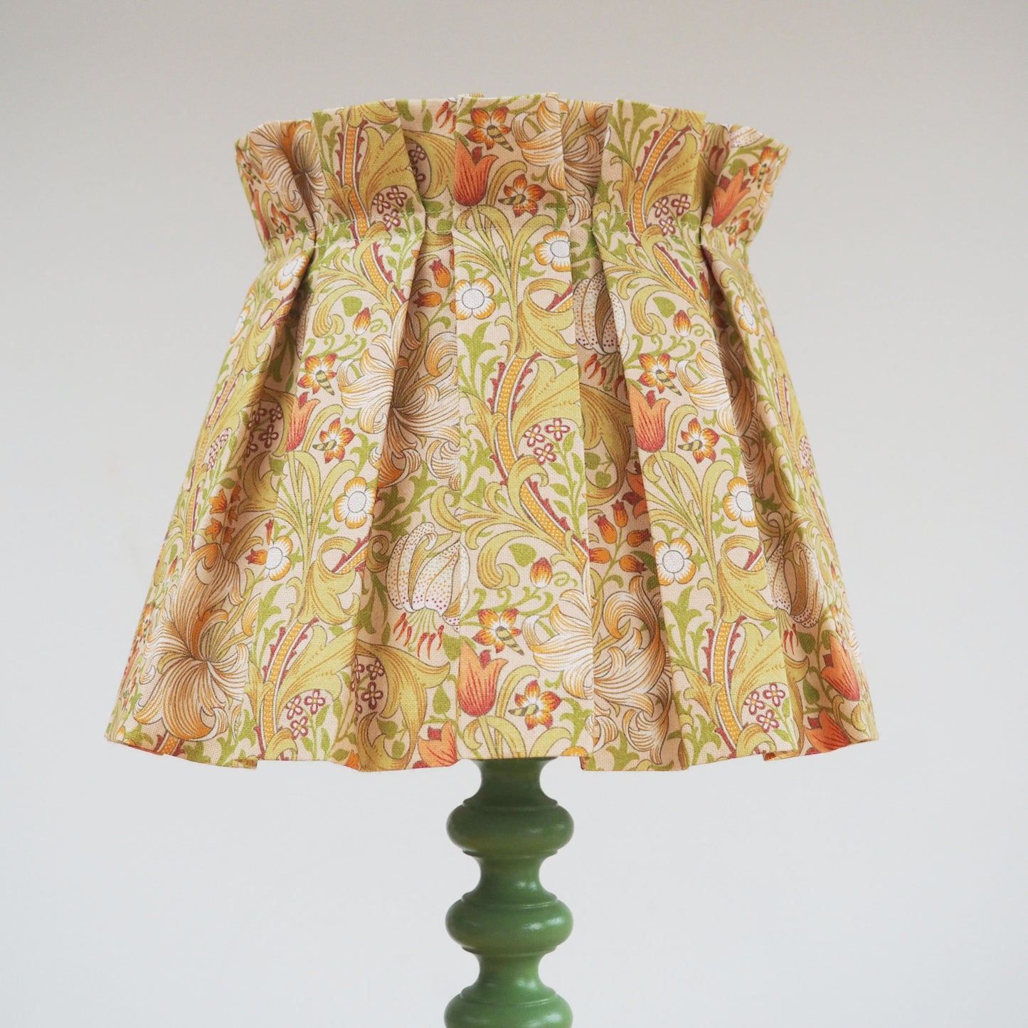 MEDIUM box pleat William Morris Golden Lily fabric lampshade