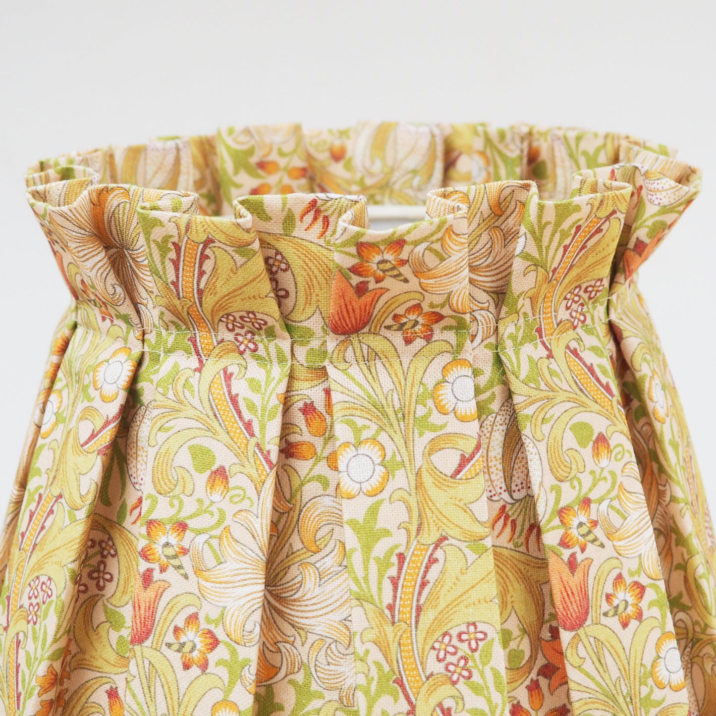 MEDIUM box pleat William Morris Golden Lily fabric lampshade