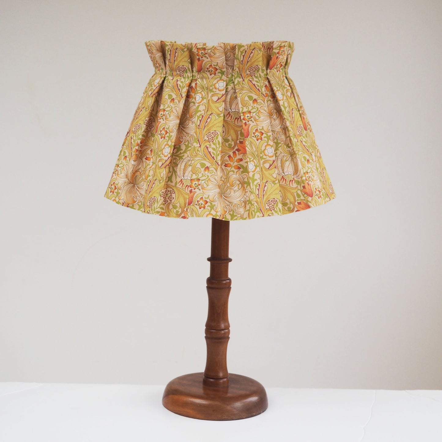 MEDIUM box pleat William Morris Golden Lily fabric lampshade