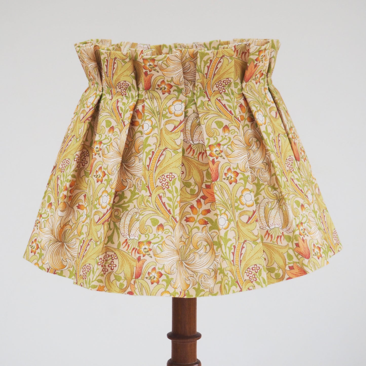 MEDIUM box pleat William Morris Golden Lily fabric lampshade