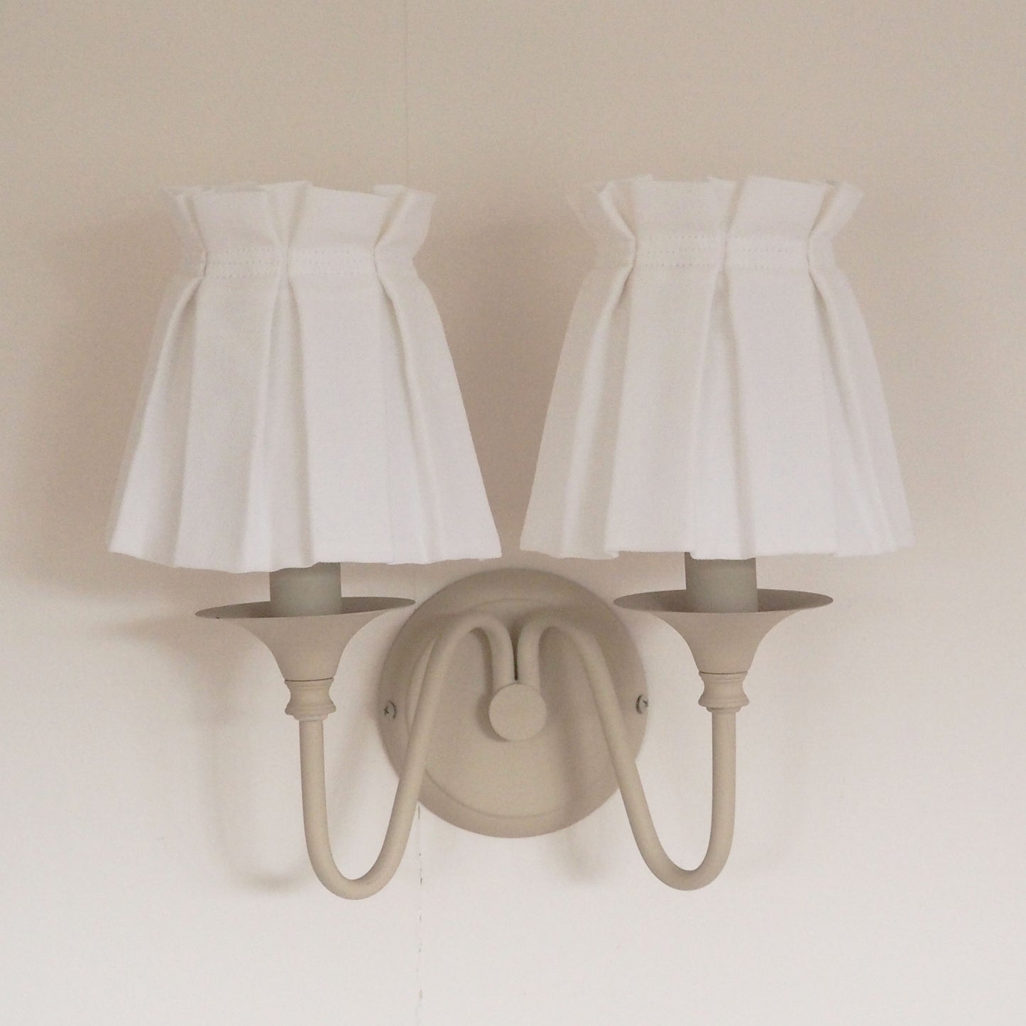 Candle clip box pleat 100% white linen fabric loose lampshade