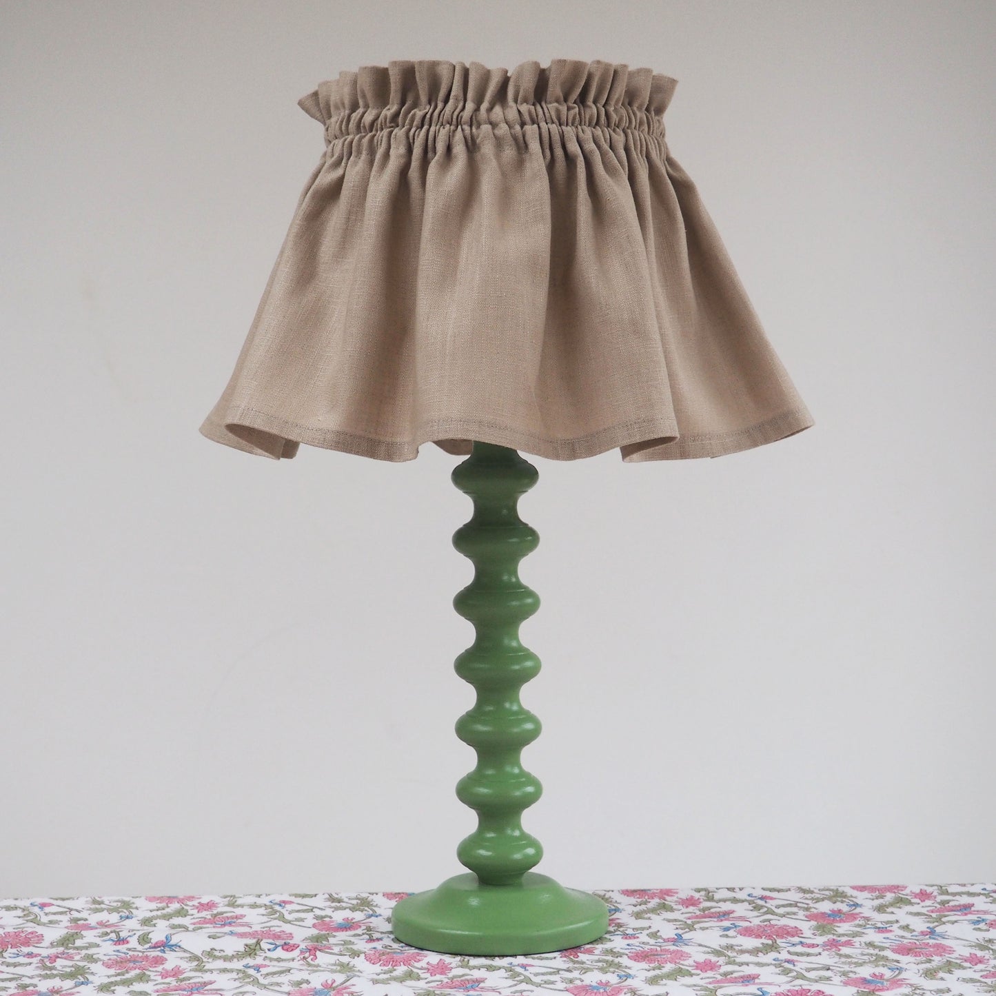 MEDIUM scrunchie 100% linen natural fabric loose lampshade cover
