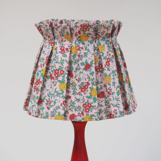 Box pleat Liberty pink Nature's garden fabric lampshade