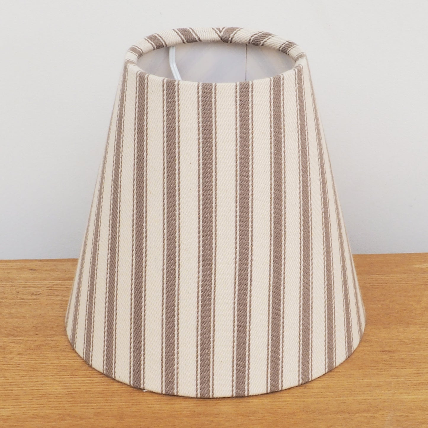 Candle clip taupe ticking lampshade