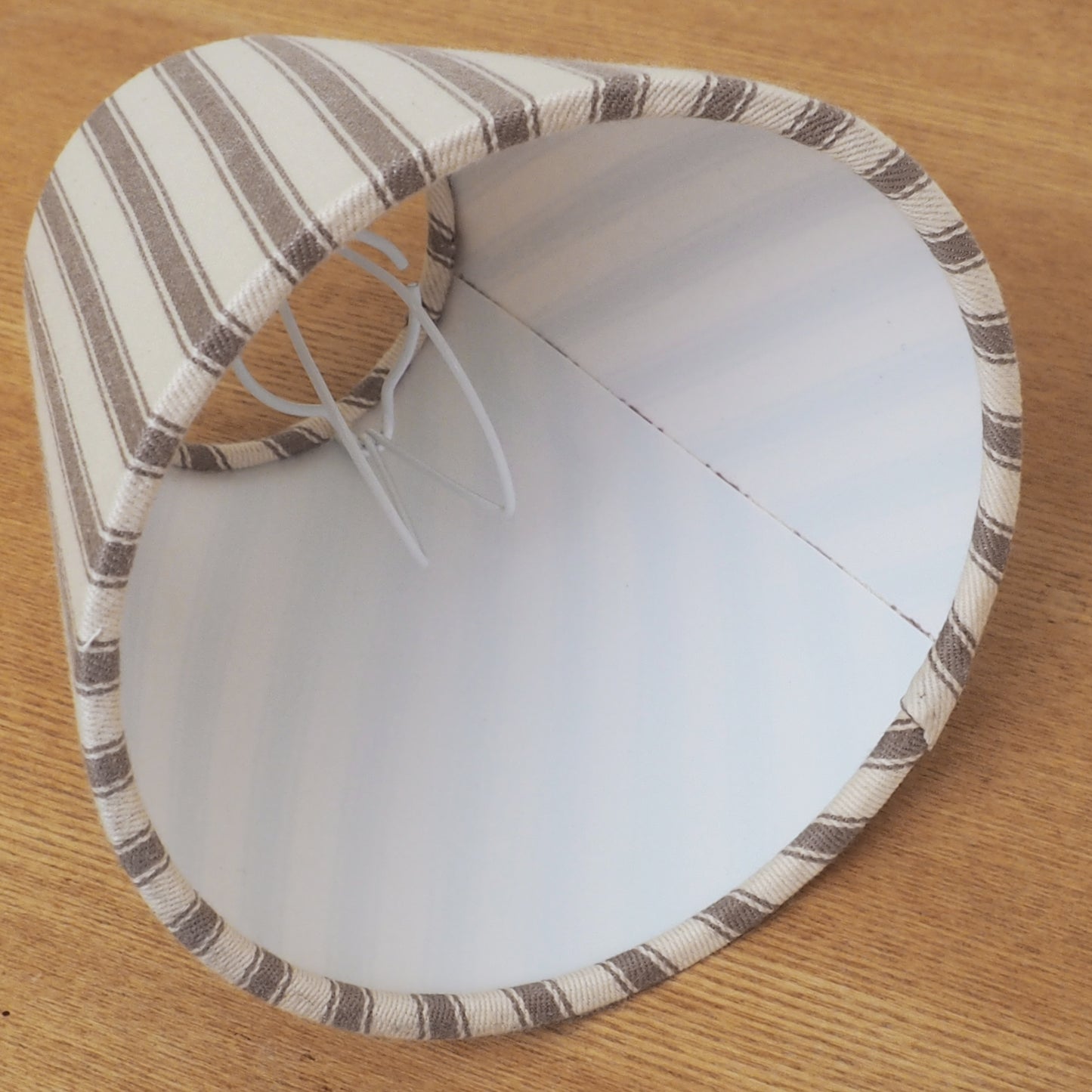 Candle clip denim blue ticking lampshade