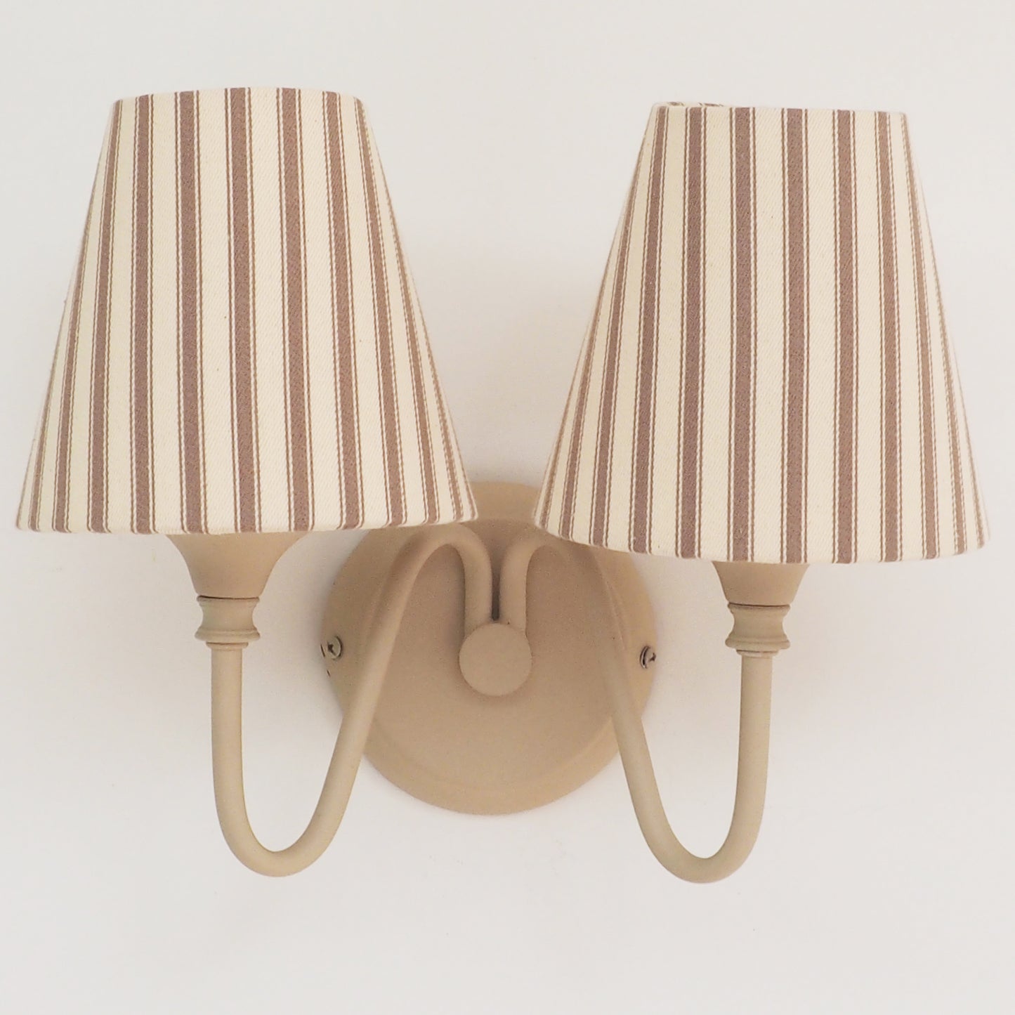 Candle clip taupe ticking lampshade