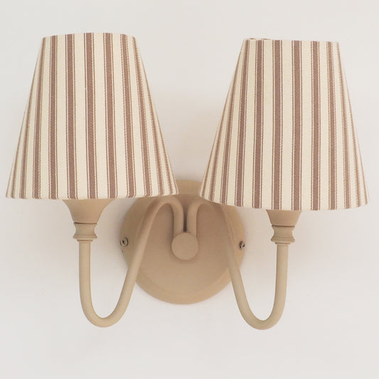 Candle clip taupe ticking lampshade